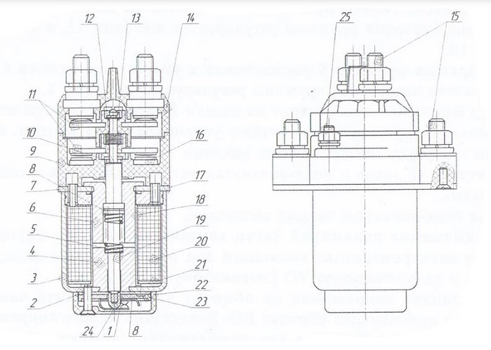Схема Контактора электромагнитного ТКС-111ДОД