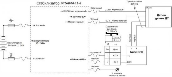 Схема подключения стабилизатора напряжения STN0930-12-6