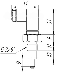 Размеры держателя электрода ДЕ-1 с двухполюсным соединителем