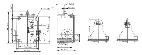 Схема габаритных и установочных размеров ВПК-2111 БУ2