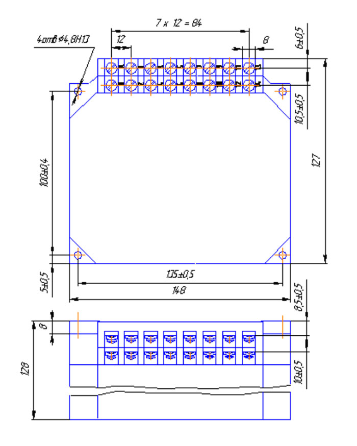 Схема размеров ВС-44-3, ВС-44-4
