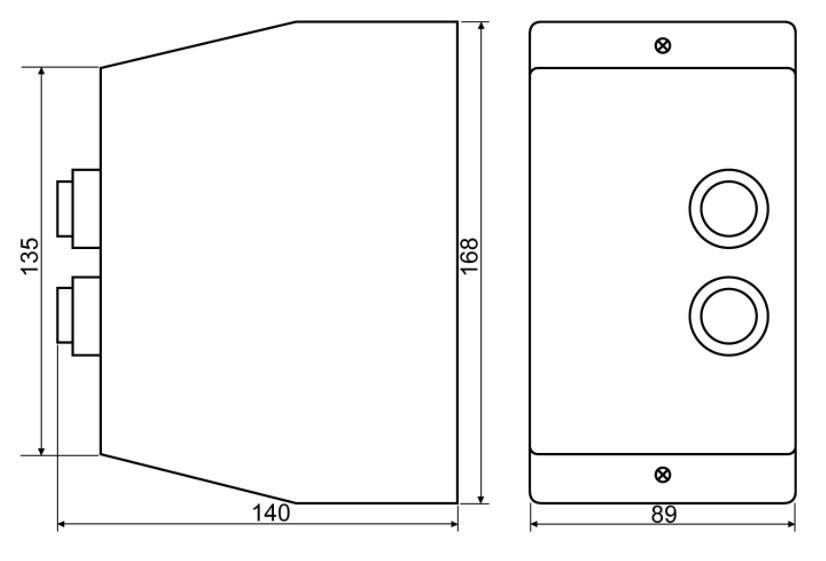 Схема габаритных размеров ПМК 12 (LE1-D12)